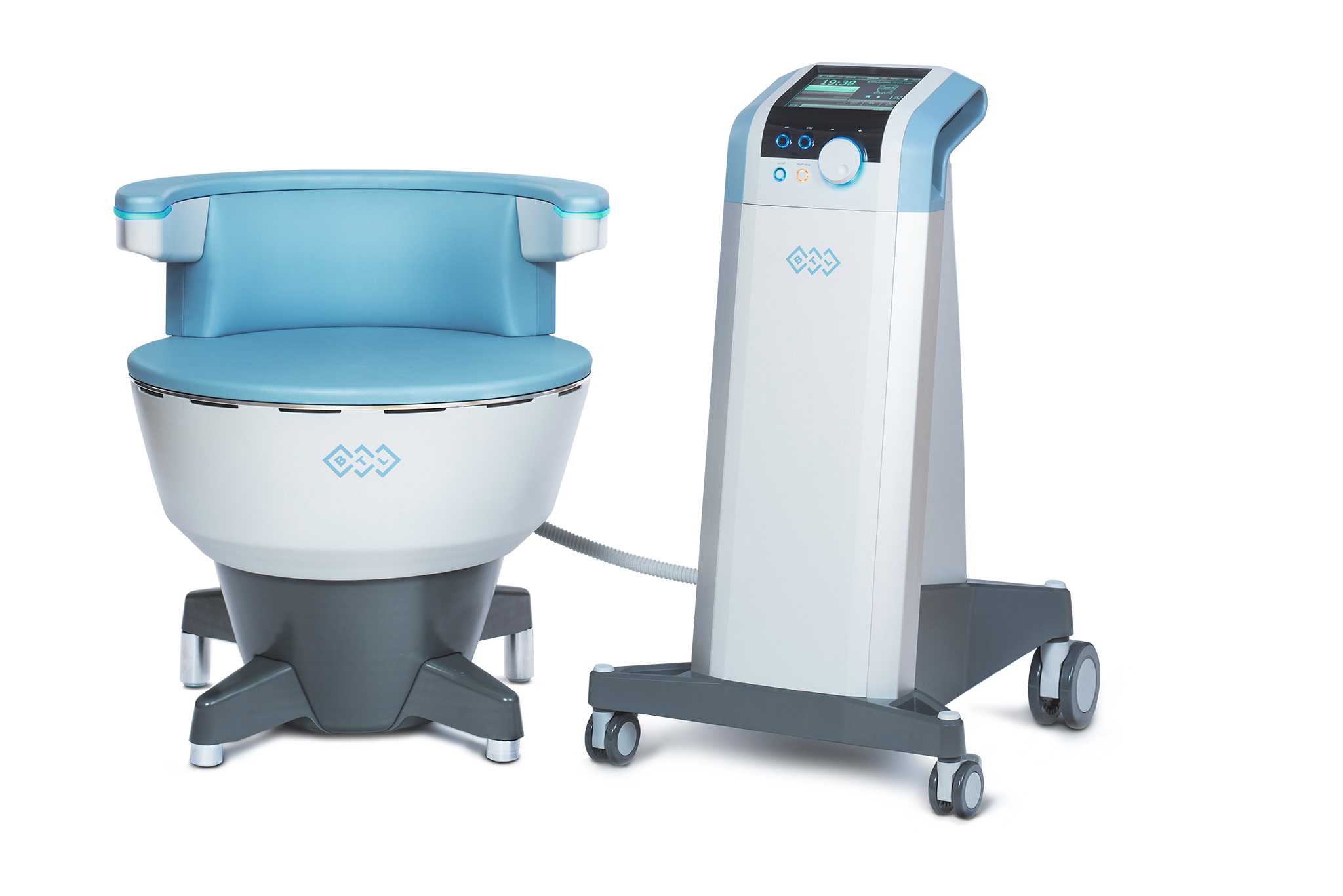 EMSELLA pelvic floor treatment chair and control console